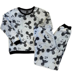 Mickey Mouse Grey & Black Pajamas 2-Piece Set Size Medium